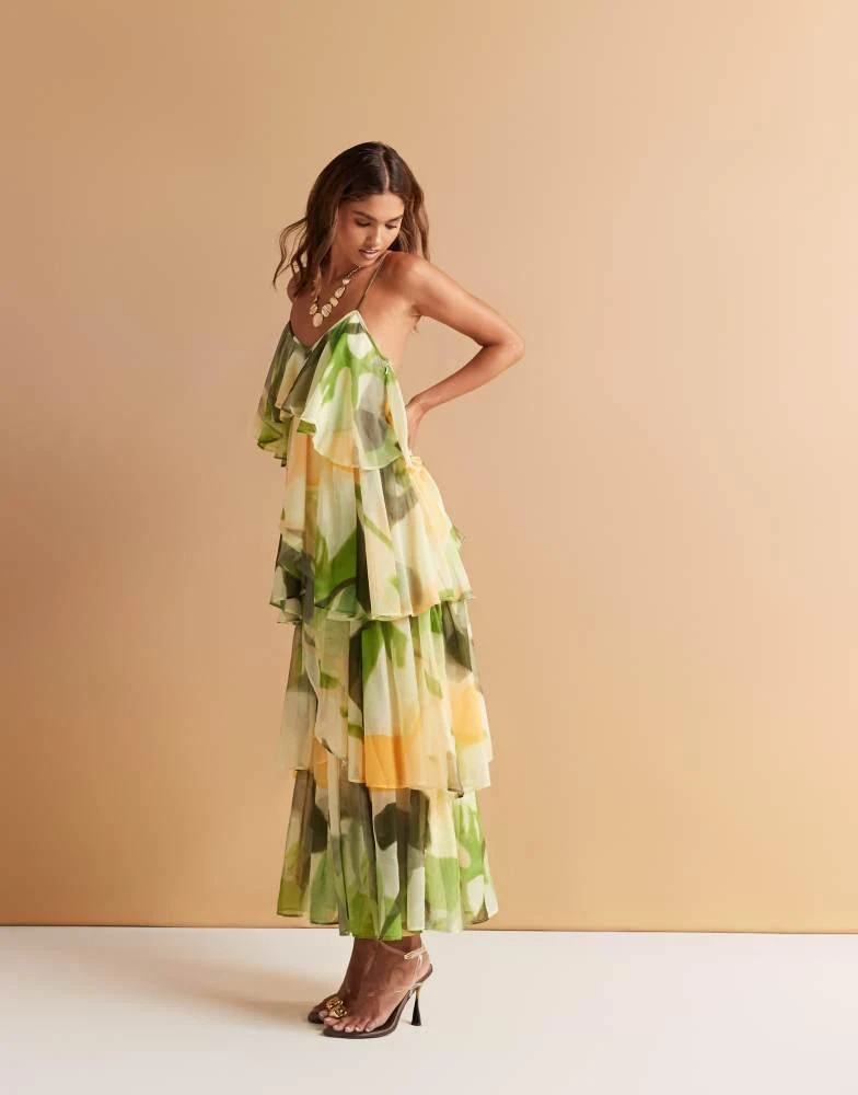 商品ASOS|ASOS DESIGN tiered cami layered maxi dress in floral print,价格¥498,第1张图片