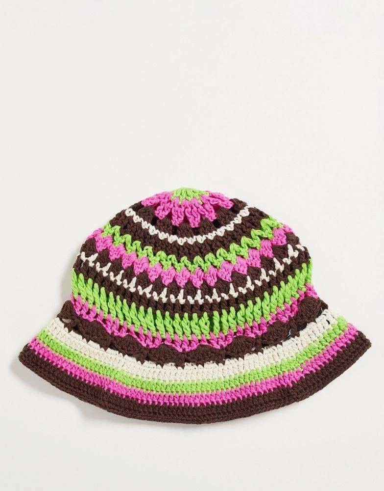 商品COLLUSION|COLLUSION Unisex crochet stripe bucket hat,价格¥88,第3张图片详细描述