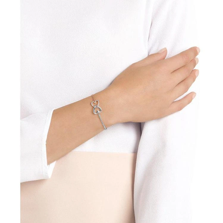 商品Swarovski|Remix Two-Tone Crystal Interlinking Heart Magnetic Flex Bracelet,价格¥585,第2张图片详细描述