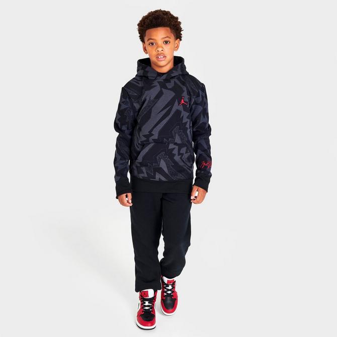 Kids' Jordan Essentials Allover Print Fleece Pullover Hoodie商品第2张图片规格展示