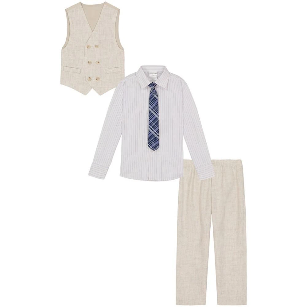商品Calvin Klein|Little Boys Antique Heather Vest Set, 4 Piece,价格¥388,第2张图片详细描述