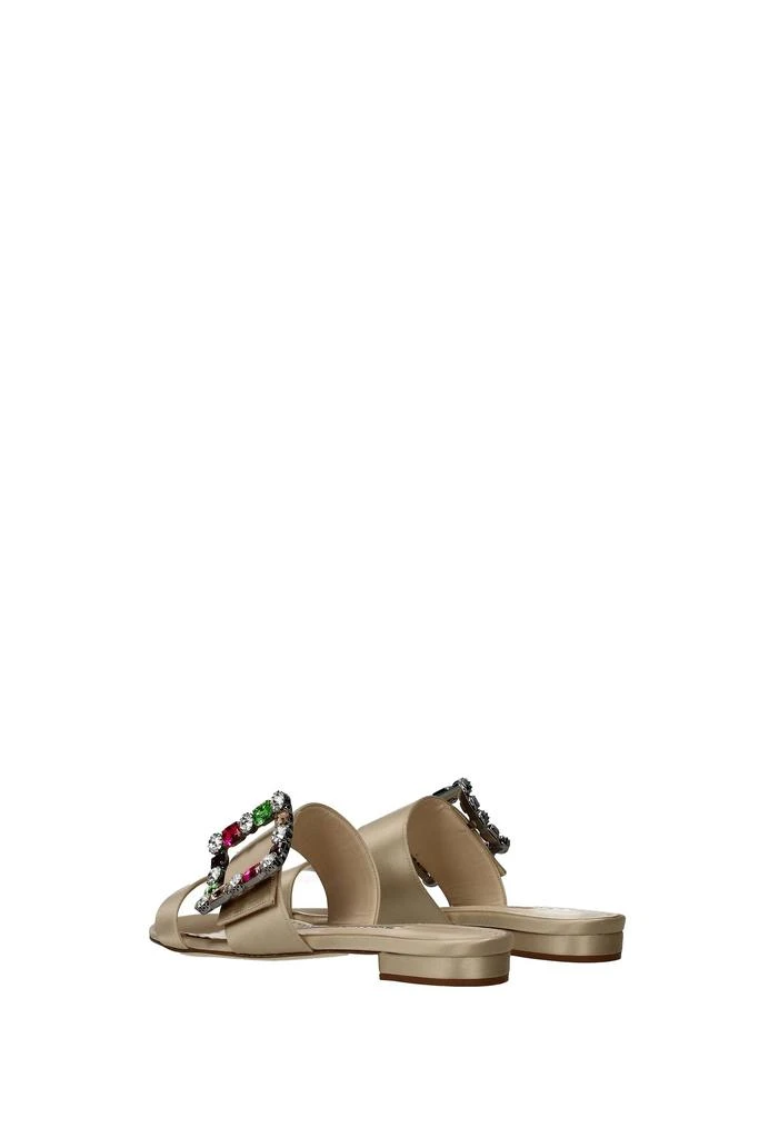 商品Manolo Blahnik|Slippers and clogs Satin Beige Mud,价格¥2812,第4张图片详细描述