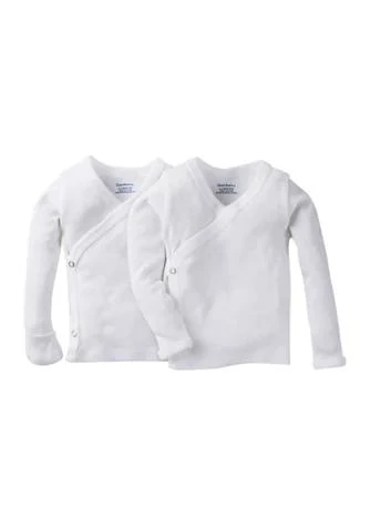 商品Gerber|Baby Girls 2 Pack Long Sleeve White Snap Shirts,价格¥47,第1张图片