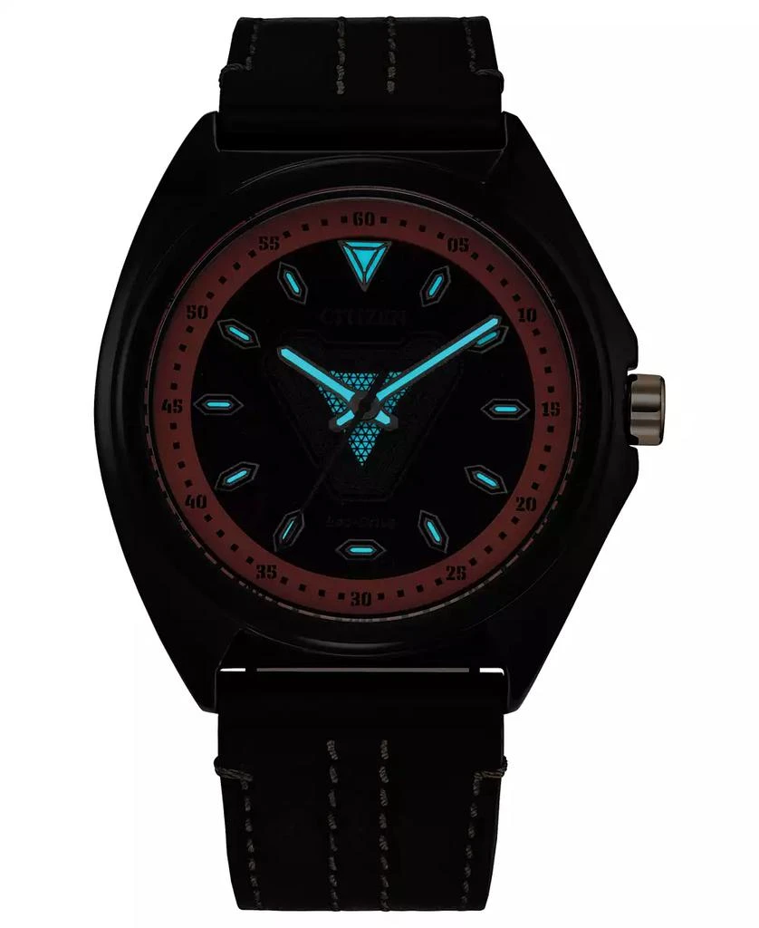 商品Citizen|Eco-Drive Men's Marvel Tony Stark Black Leather Strap Watch 43mm,价格¥2003,第4张图片详细描述