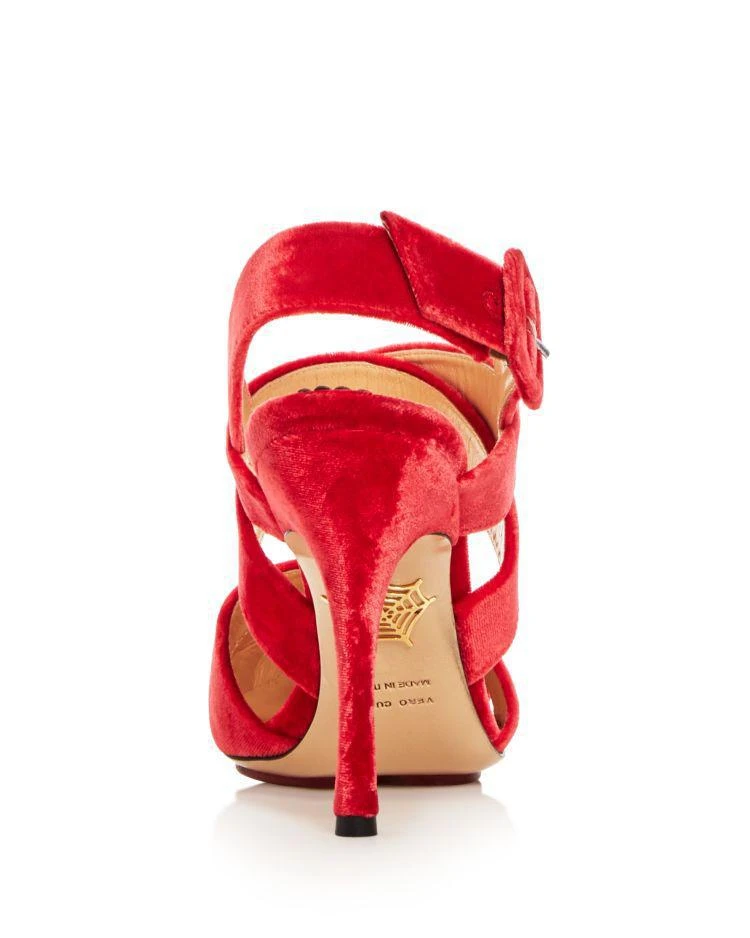 商品Charlotte Olympia|Women's Brenda Velvet Crisscross Slingback Pumps,价格¥1898,第4张图片详细描述