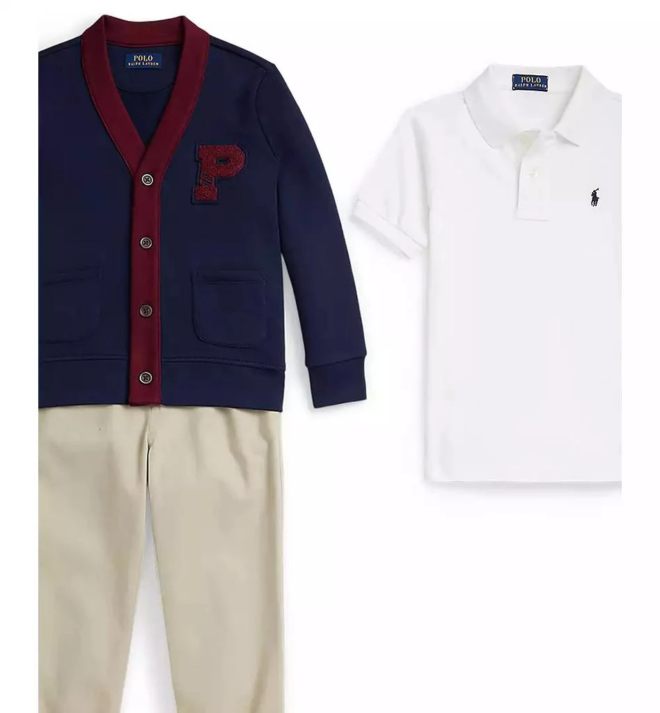 商品Ralph Lauren|Toddler and Little Boys 3-Piece Polo Shirt, Cardigan and Chino Pants Set,价格¥726,第3张图片详细描述