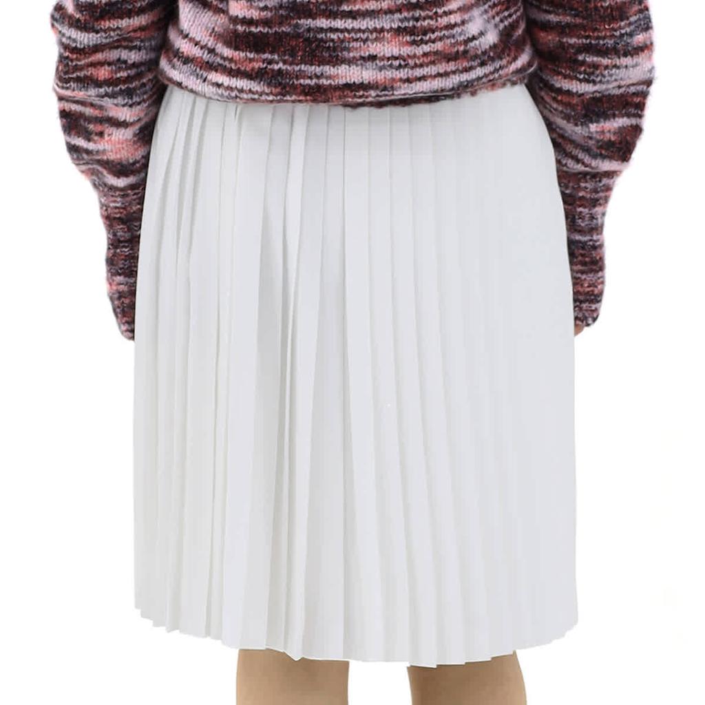 Pleated Skirt With Silk Lining In Optic White商品第3张图片规格展示