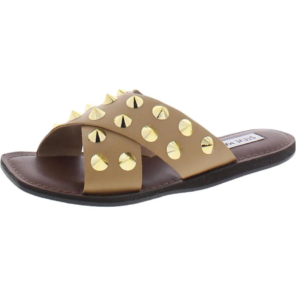 商品Steve Madden|Steve Madden Womens Cross Faux Leather Studded Flat Sandals,价格¥108,第2张图片详细描述