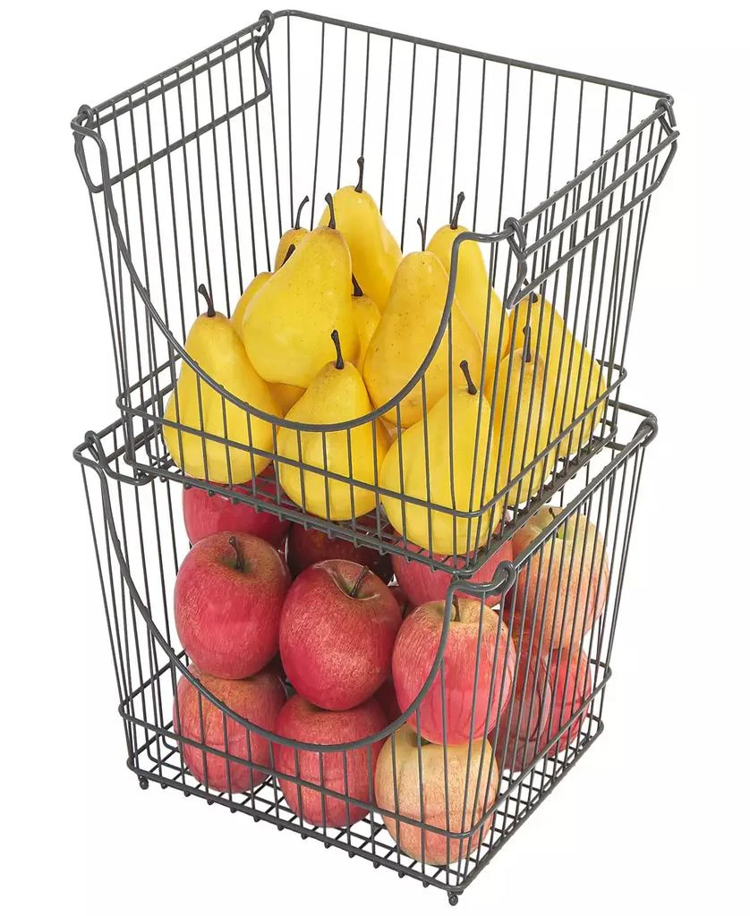 商品Smart Design|Set of 6 Large Stacking Baskets with Handles, 12.5" x 8.5",价格¥707,第4张图片详细描述