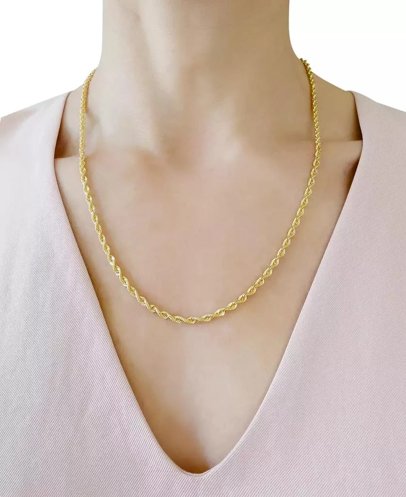 商品Macy's|Sparkle Rope Link 18" Chain Necklace (3mm) in 14k Gold,价格¥11940,第2张图片详细描述