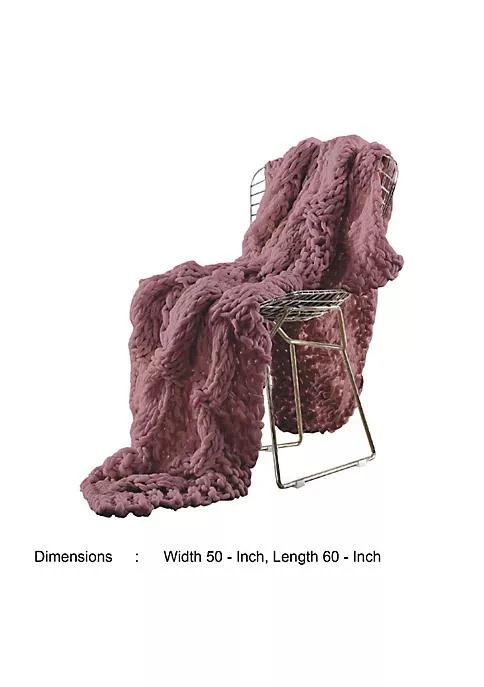 商品Duna Range|Range Veria Throw Blanket With Hand Knitted Acrylic Fabric The Urban Port Red,价格¥626,第5张图片详细描述