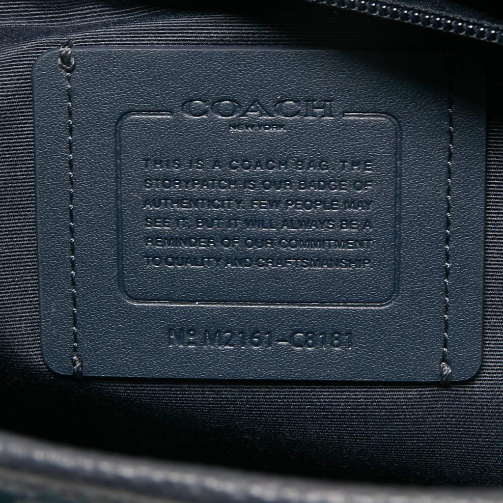 Coach Blue Signature Canvas an Leather Hudson Messenger Bag商品第9张图片规格展示