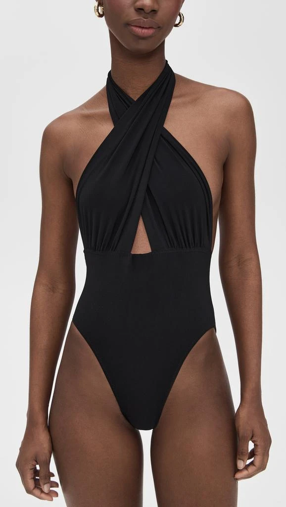商品Norma Kamali|Cross Halter Mio One Piece,价格¥1455,第1张图片