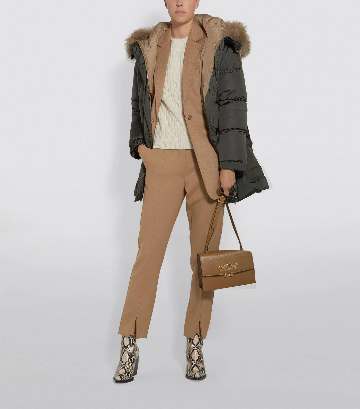 商品Max Mara|Reversible Fox Fur Trim Coat,价格¥8281,第4张图片详细描述