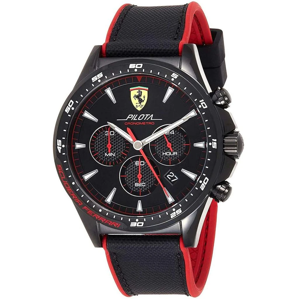商品Ferrari|Ferrari Men's Pilota Black Dial Watch,价格¥956,第1张图片