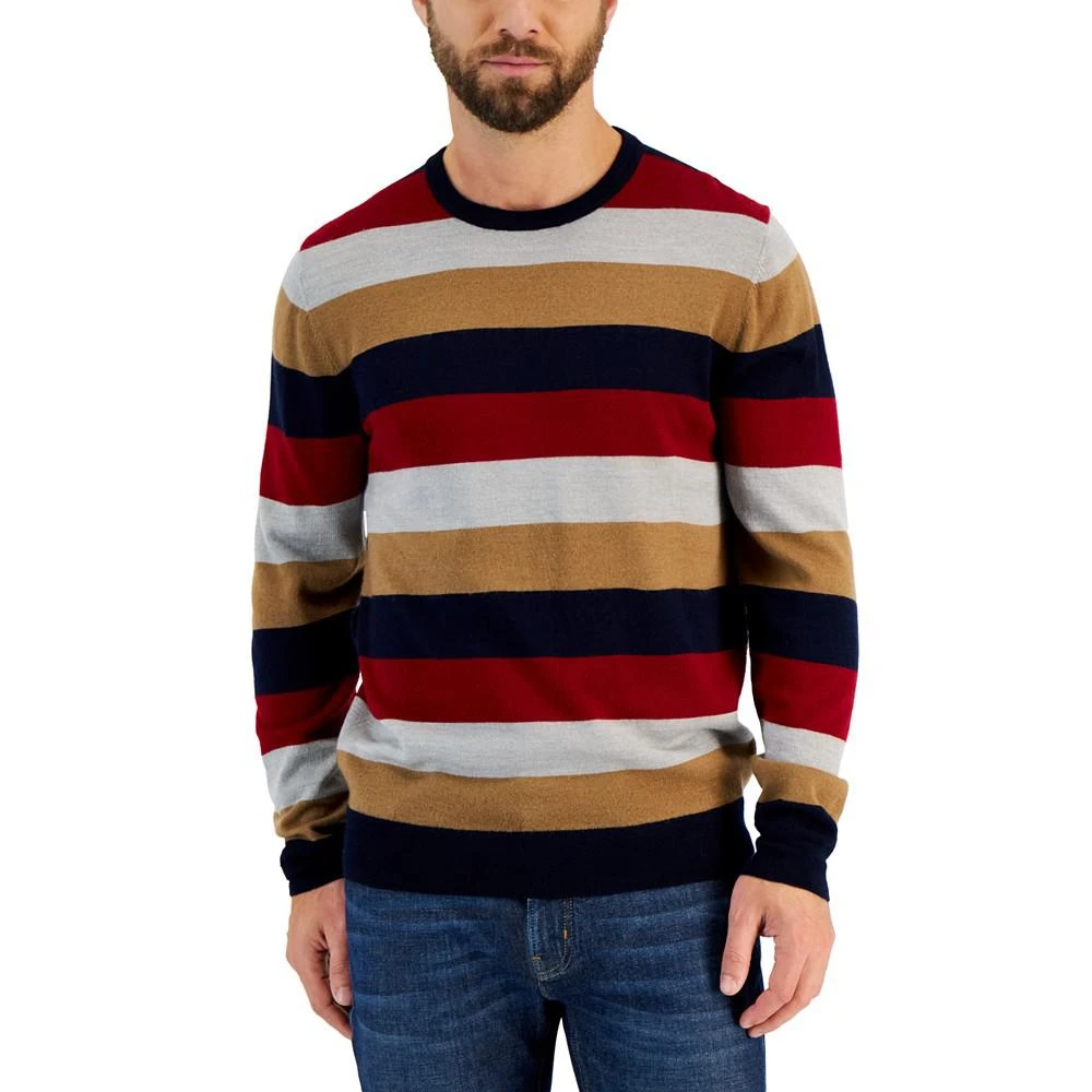 商品Club Room|Men's Merino Stripe Sweater, Created for Macy's,价格¥142,第1张图片