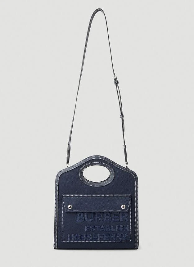 商品Burberry|Pocket Medium Tote Bag in Blue,价格¥11430,第5张图片详细描述