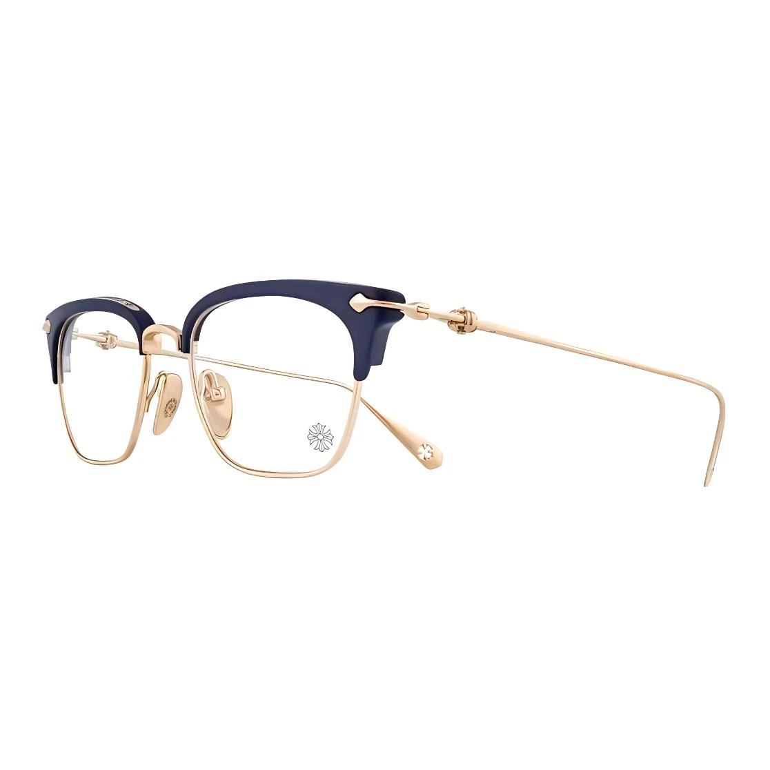 商品[国内直发] Chrome Hearts|【可配度数】  个性前卫 克罗心 银饰十字架花卉打造 钛合金 方形 光学镜架 男女同款情侣款,价格¥22053,第9张图片详细描述
