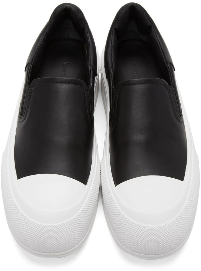 商品Alexander McQueen|Black & White Plimsoll Slip-On Sneakers,价格¥1377,第5张图片详细描述
