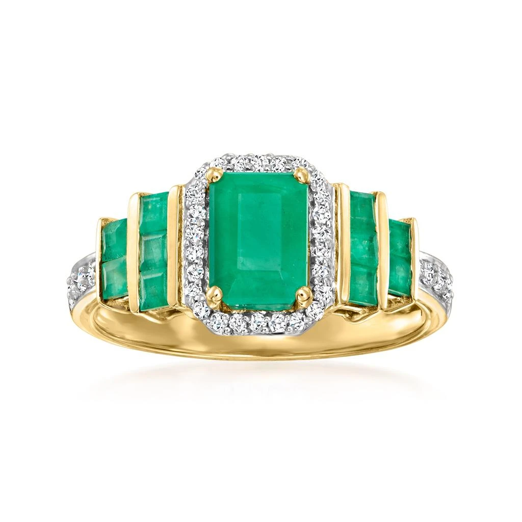 商品Ross-Simons|Emerald and . Diamond Ring in 14kt Yellow Gold,价格¥10403,第1张图片