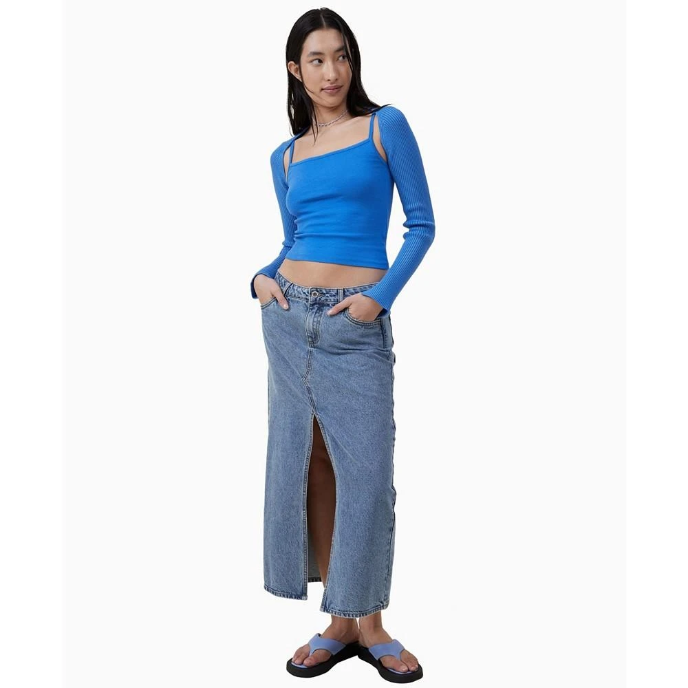 商品Cotton On|Women's Urban Rib Fitted Long Sleeve Shrug Top,价格¥298,第4张图片详细描述