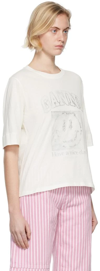 商品Ganni|Off-White Cotton T-Shirt,价格¥475,第2张图片详细描述