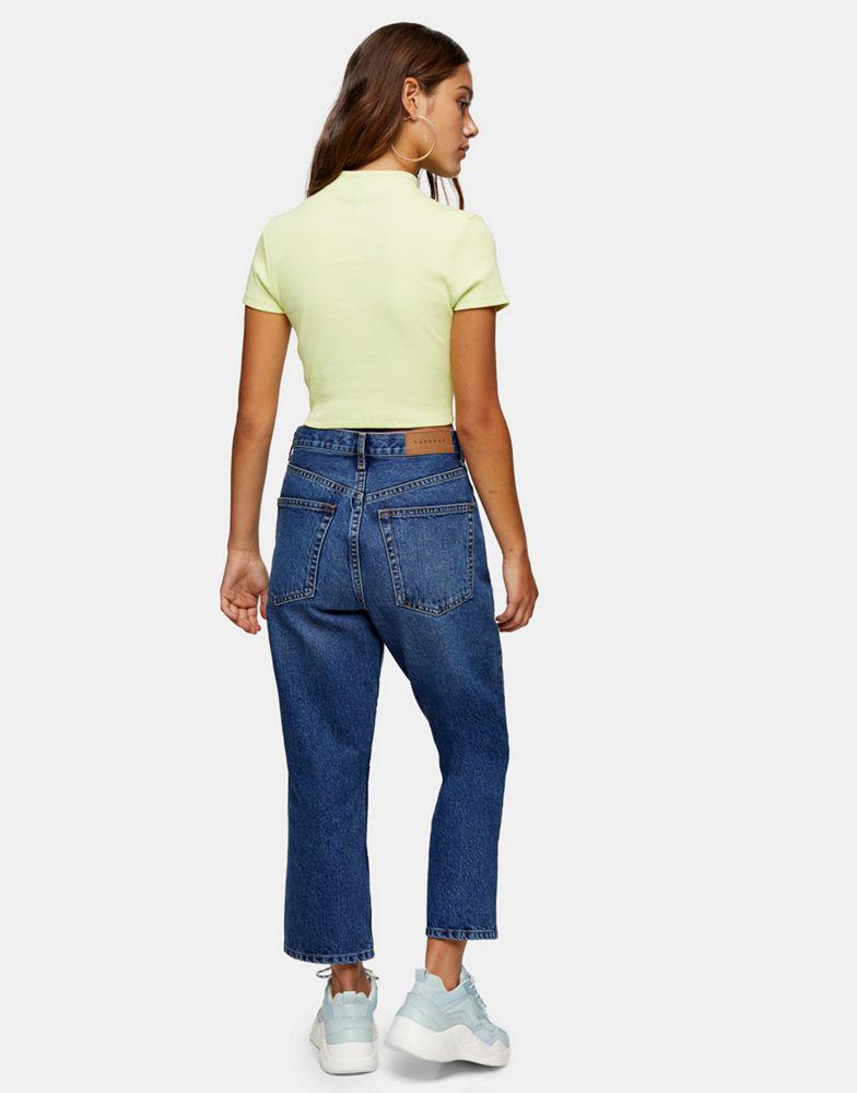 Topshop Petite Editor jeans in mid wash商品第2张图片规格展示