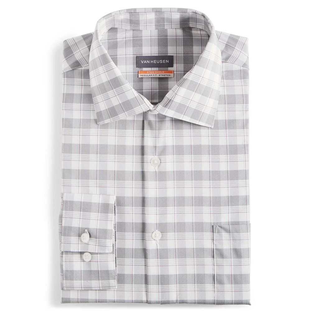 商品Van Heusen|Men's Classic/Regular-Fit Stain Shield Performance Stretch Plaid Dress Shirt,价格¥166,第1张图片