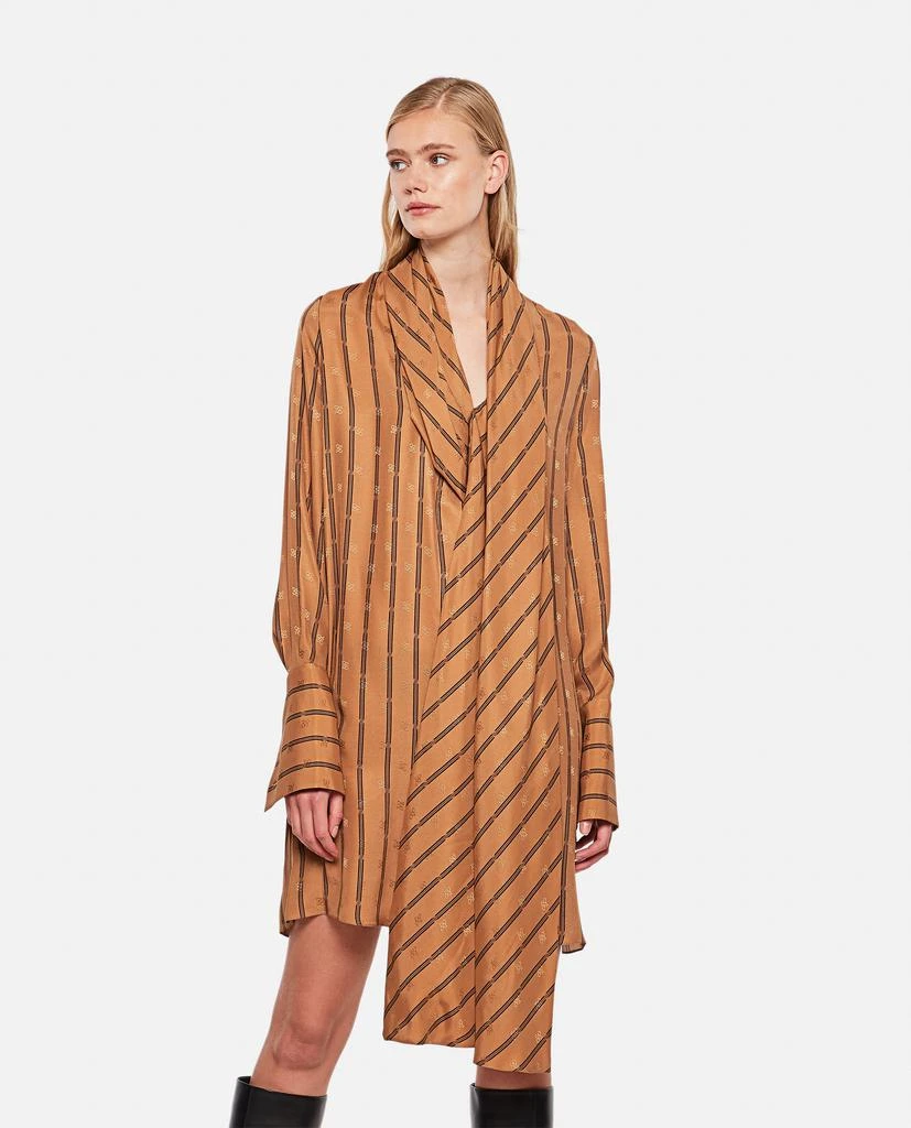 商品Fendi|Brown crepe satin dress,价格¥15872,第1张图片