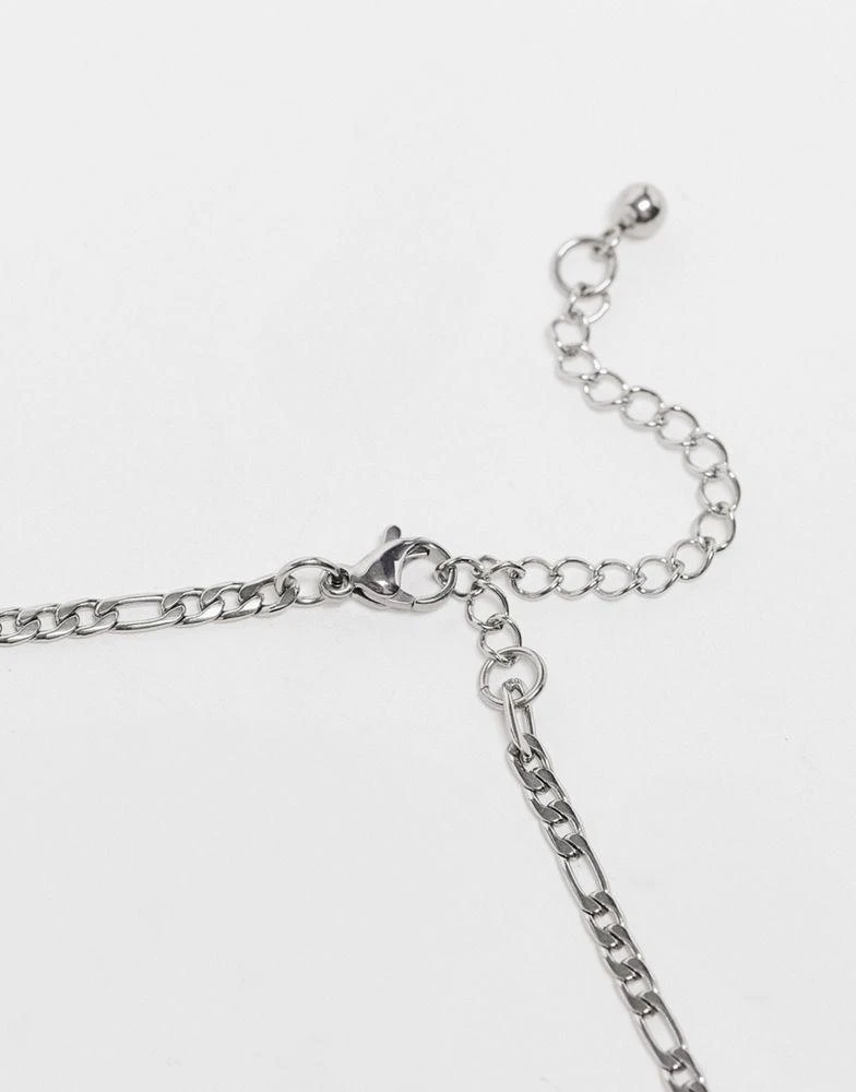 商品ASOS|ASOS DESIGN waterproof stainless steel necklace with mini angel wing pendant in silver,价格¥100,第4张图片详细描述