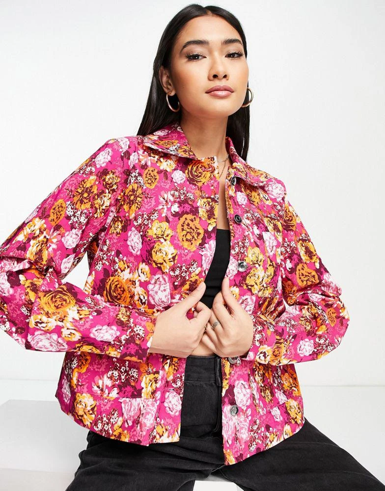 商品Y.A.S.|Y.A.S printed cotton jacket co-ord in pink,价格¥237,第1张图片