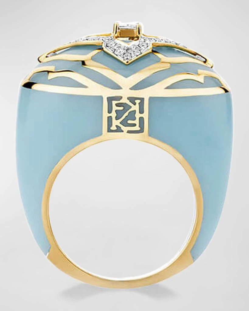 商品Farah Khan Atelier|18Kt Yellow Gold Riva Blue Jodhpur Vivacious Ring, Size 7,价格¥15364,第3张图片详细描述