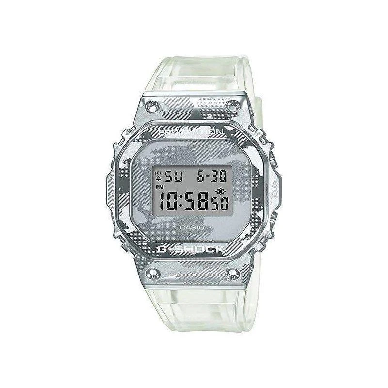 商品Casio|CASIO卡西欧手表 G-SHOCK冰酷迷彩金属表圈/银 GM-5600SCM-1,价格¥1665,第1张图片
