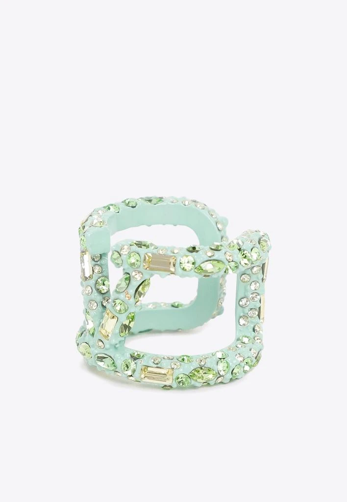 商品Valentino|Crystal Embellished VLogo Ring,价格¥2413,第3张图片详细描述
