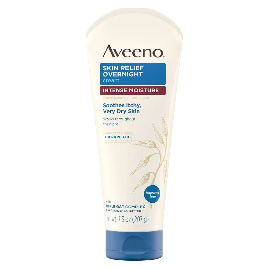 商品Aveeno|Skin Relief Overnight Intense 24-Hour Moisture Cream Fragrance-Free,价格¥126,第1张图片