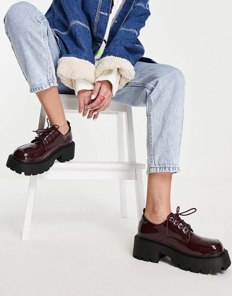 商品Hugo Boss|Truffle Collection chunky lace up shoes with exaggerated sole in red,价格¥118,第1张图片