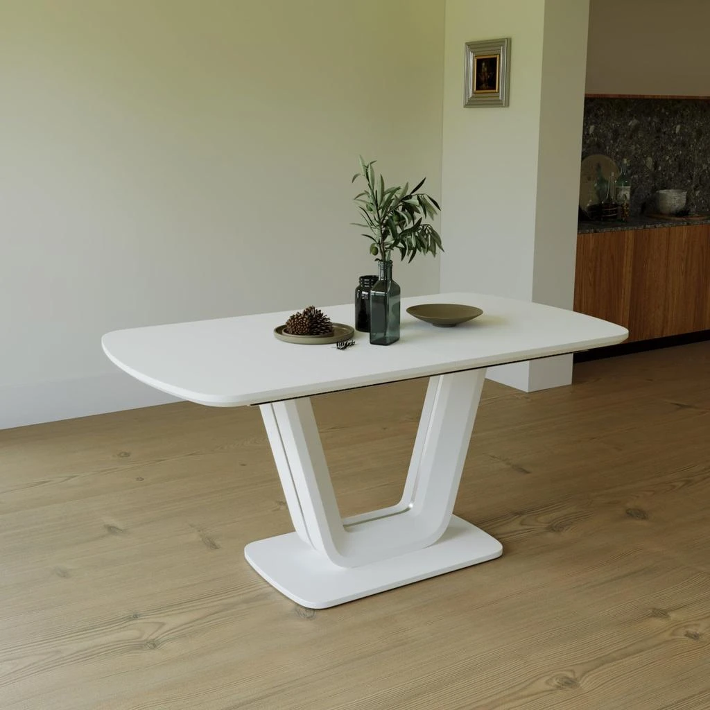 商品Streamdale Furniture|Streamdale Expandable Grey/White Dining Table, U-Legs, Home/Office,价格¥7571,第5张图片详细描述