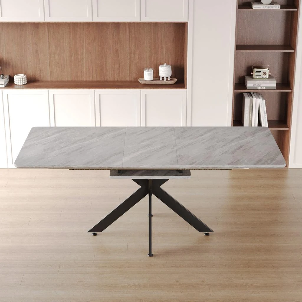 商品Streamdale Furniture|Streamdale Modern Space-Saving Dining Table Extends for 8-10 Guests,价格¥6778,第5张图片详细描述