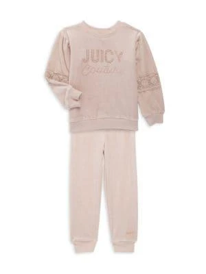 商品Juicy Couture|Little Girl's 2-Piece Logo Sweatshirt & Joggers Set,价格¥121,第1张图片