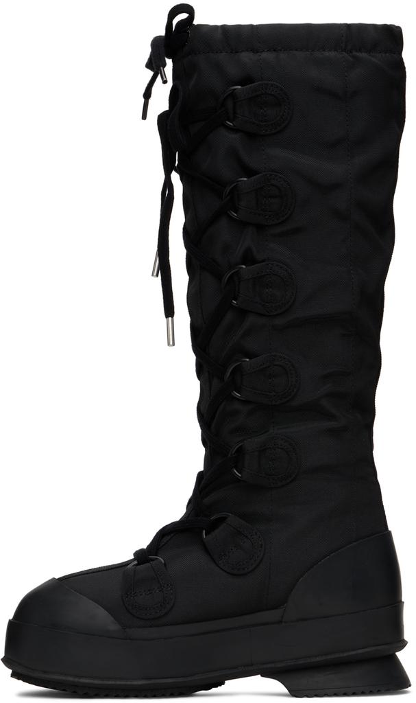 Black Vulcanized Lace-Up Boots商品第3张图片规格展示