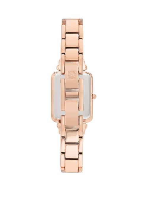 商品Anne Klein|Rose Gold Metal White Enamel Diamond Bracelet Watch,价格¥564,第4张图片详细描述