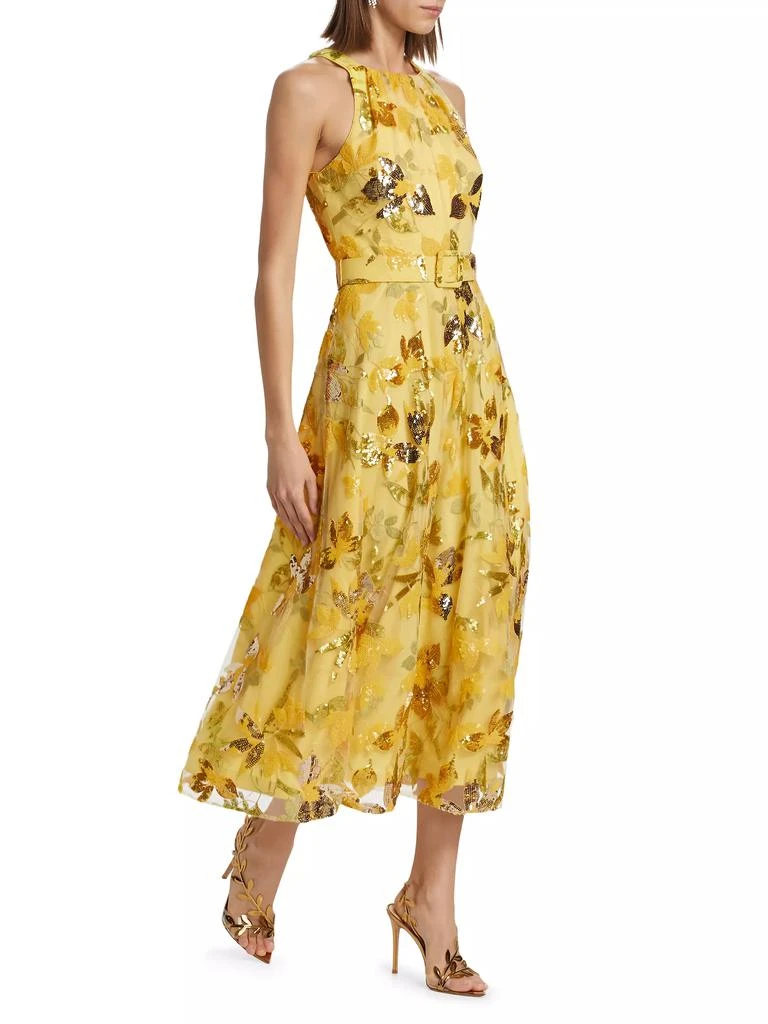 商品Badgley Mischka|Floral Sequin Belted Cocktail Dress,价格¥2678,第3张图片详细描述