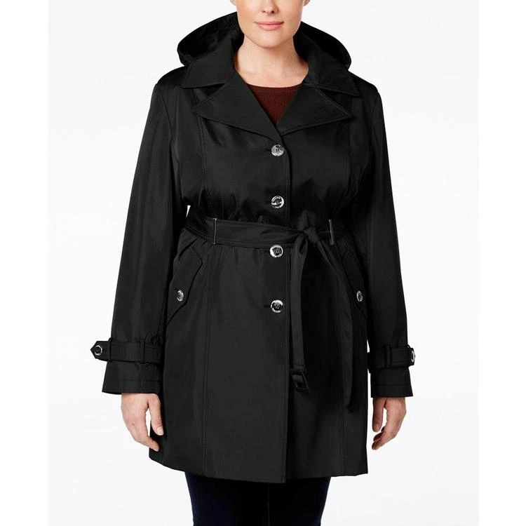 商品Calvin Klein|Plus Size Hooded Single-Breasted Trench Coat,价格¥897,第3张图片详细描述