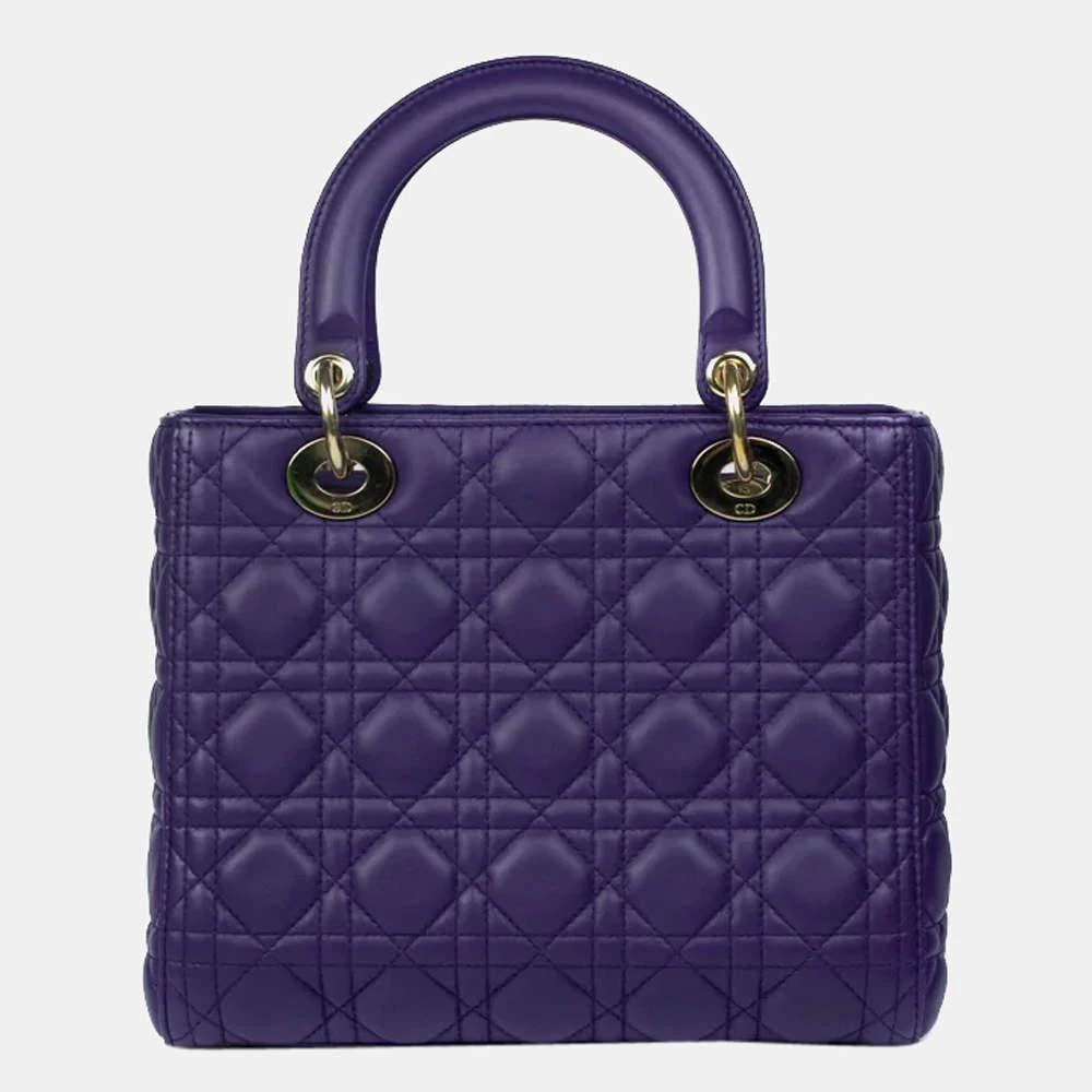 商品[二手商品] Dior|Dior  Purple Leather Small Cannage Lady Dior Tote Bag ,价格¥22199,第3张图片详细描述