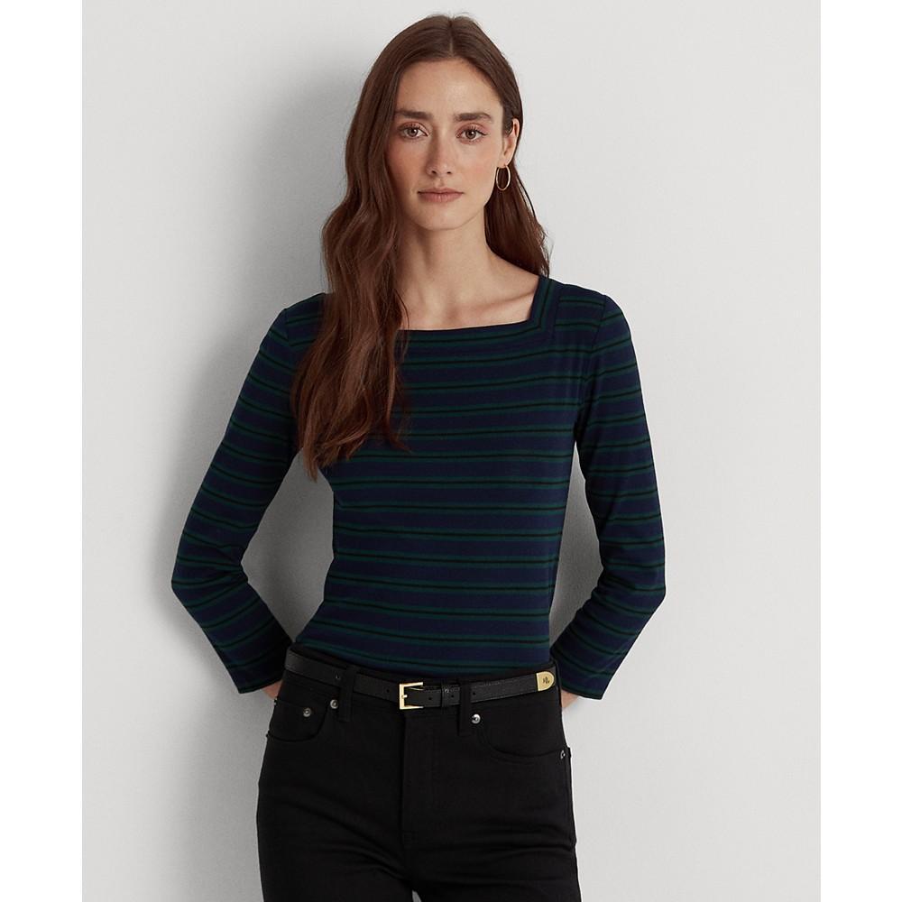 商品Ralph Lauren|Women's Striped Stretch Cotton T-Shirt,价格¥511,第1张图片