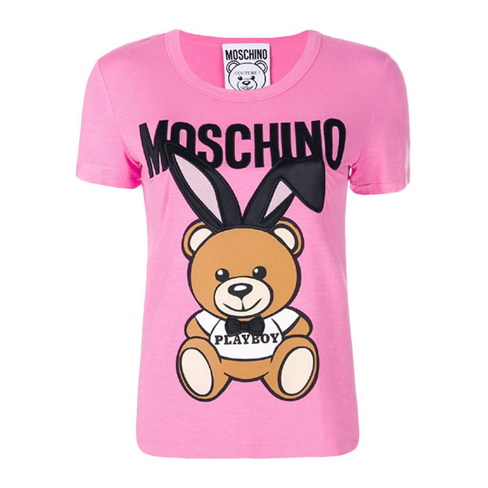 商品[国内直发] Moschino|Moschino 莫斯奇诺 女士粉红色小熊短袖T恤 EV0702-0544-1208,价格¥999,第1张图片