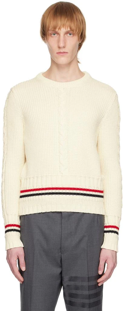 商品Thom Browne|Off-White Stripe Sweater,价格¥2709,第1张图片