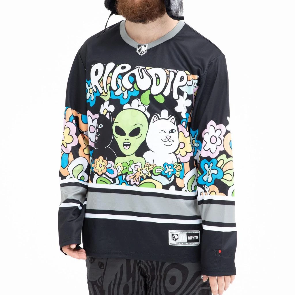 商品RIPNDIP|Flower Child Hockey Jersey (Black),价格¥229,第2张图片详细描述