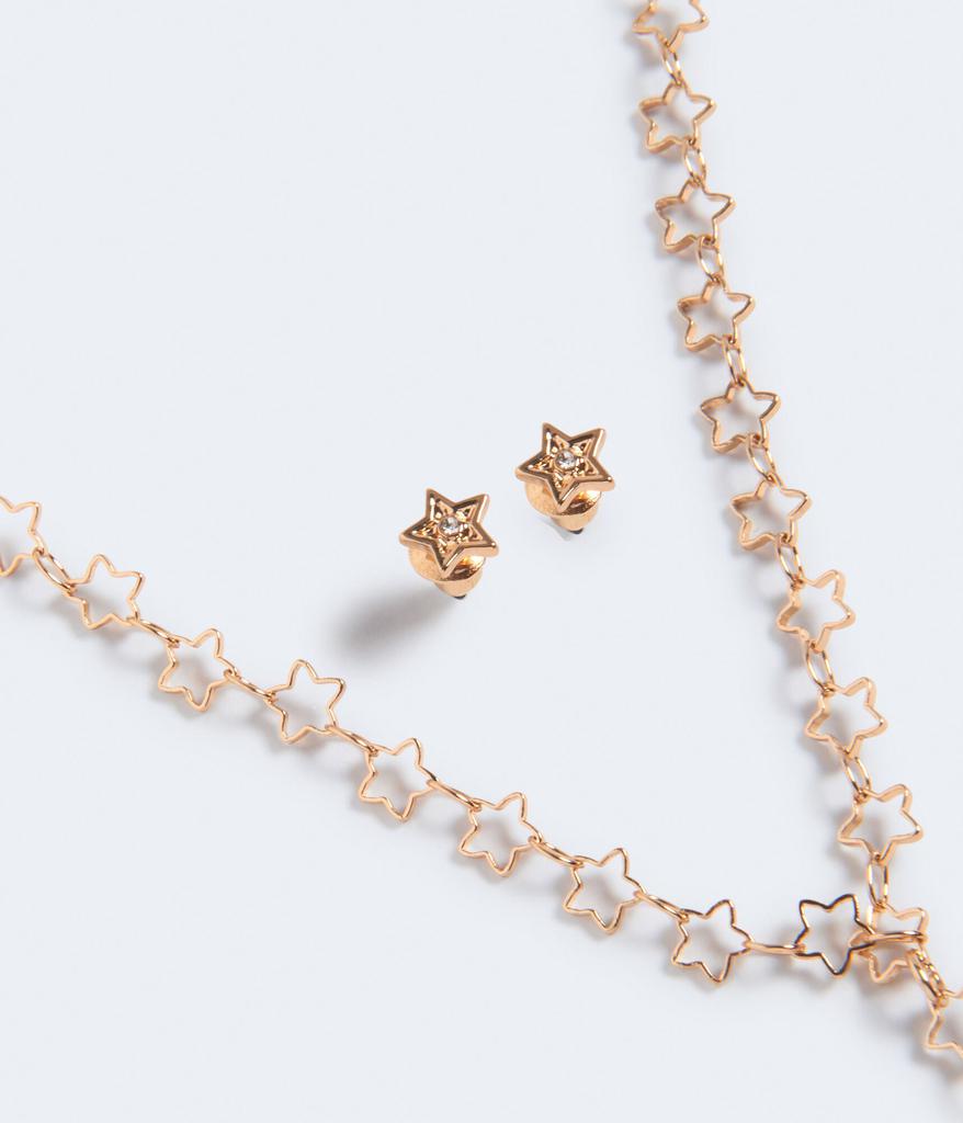 Aeropostale Women's Little Stars Necklace & Earring Set商品第1张图片规格展示