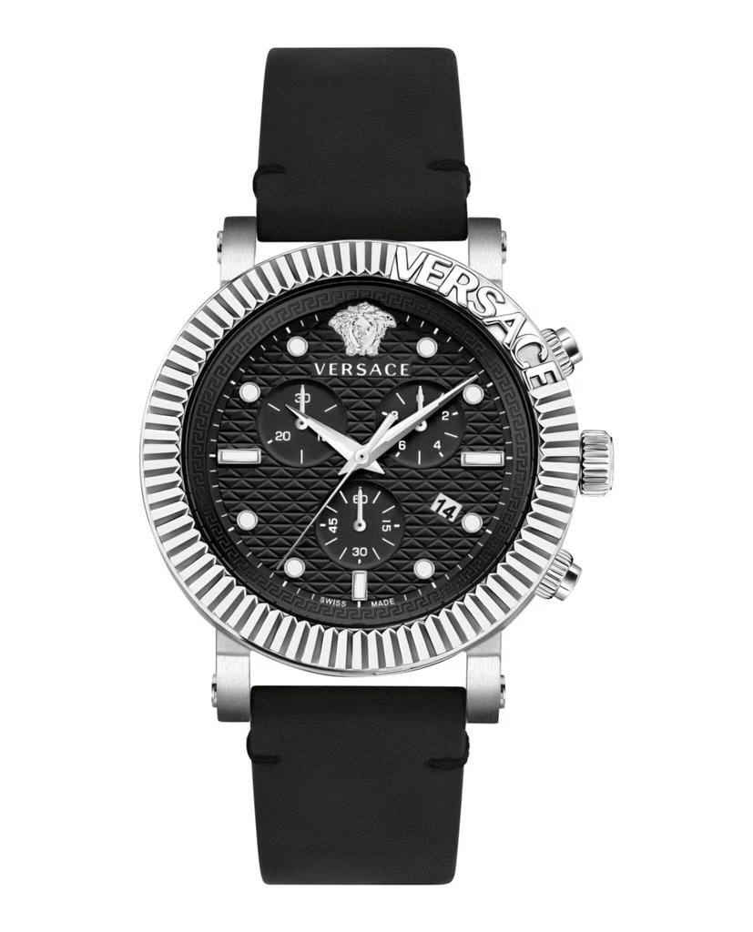 商品Versace|V-Chrono Classic Leather Watch,价格¥3028,第1张图片